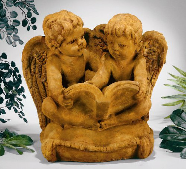 Angels Reading On Pillow Sculpture